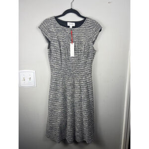 ELLE Tweed Fit & Flare Dress – Black/White – NWT – Size Small